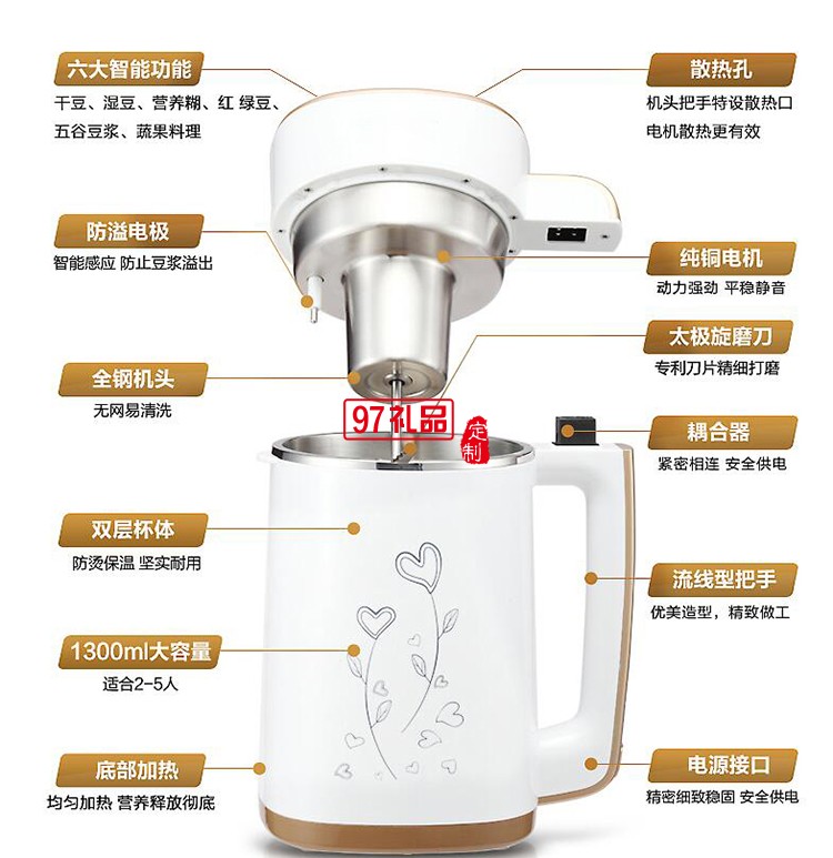 定制豆?jié){機(jī) 多功能豆?jié){機(jī)全自動免濾家用免過濾豆將機(jī)