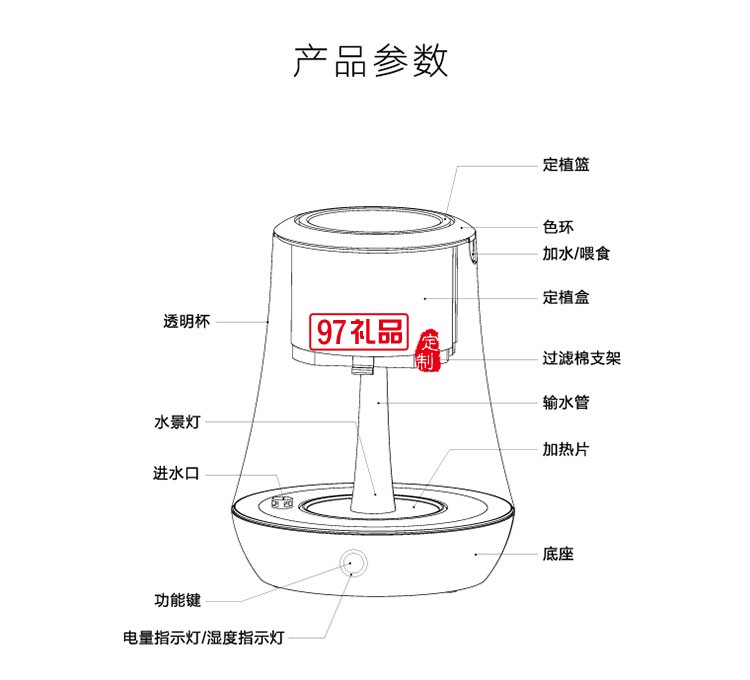 智能時(shí)尚魚植機(jī)花盆魚缸辦公室定制公司廣告禮品