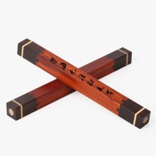 中國風創(chuàng)意禮品文房四寶套裝復古黑檀木質(zhì)鎮(zhèn)尺