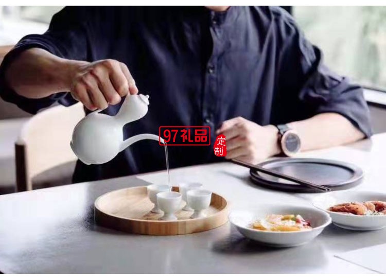 宋宴問月酒具套裝景德鎮(zhèn)陶瓷手工酒壺禮盒中秋節(jié)日禮品定制