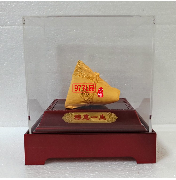 寓意一生金  端午節(jié)絨沙金粽紀(jì)念禮品擺件