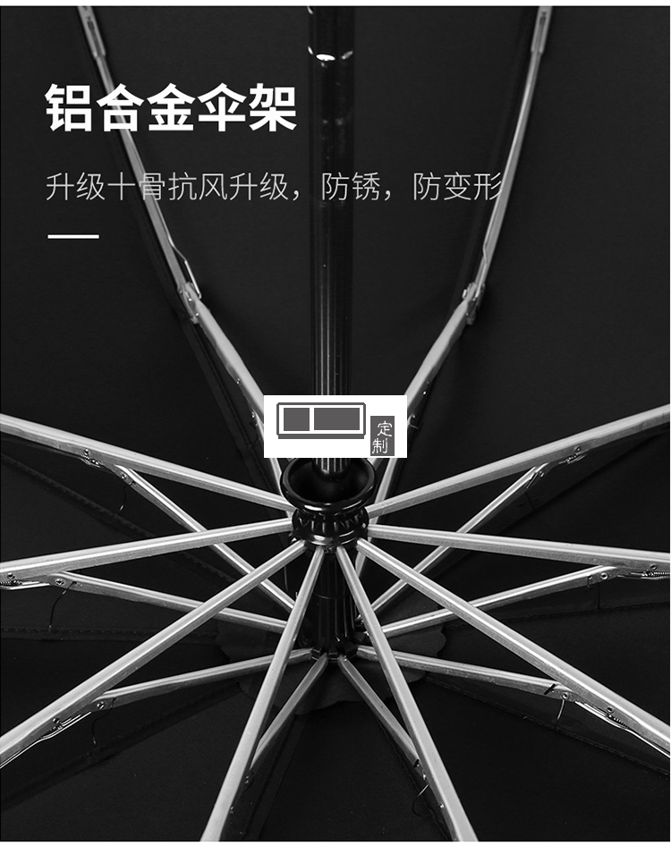 商務(wù)車載反向折疊傘LED燈電筒全自動(dòng)傘反光可定制LOGO