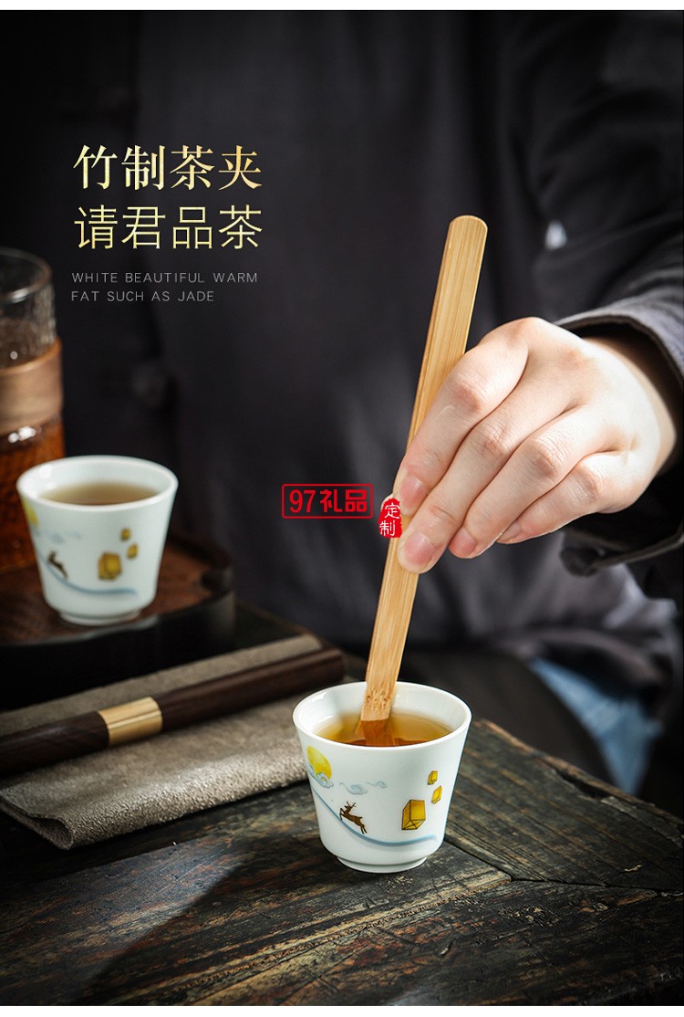 中秋節(jié)房地產(chǎn)銀行茶具禮盒茶水分離套裝公司隨手開業(yè)禮品月餅logo