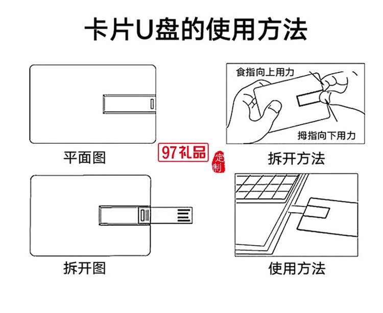 卡片U盤 銀行公司 商務(wù)禮贈展會派發(fā) 可印公司名片 