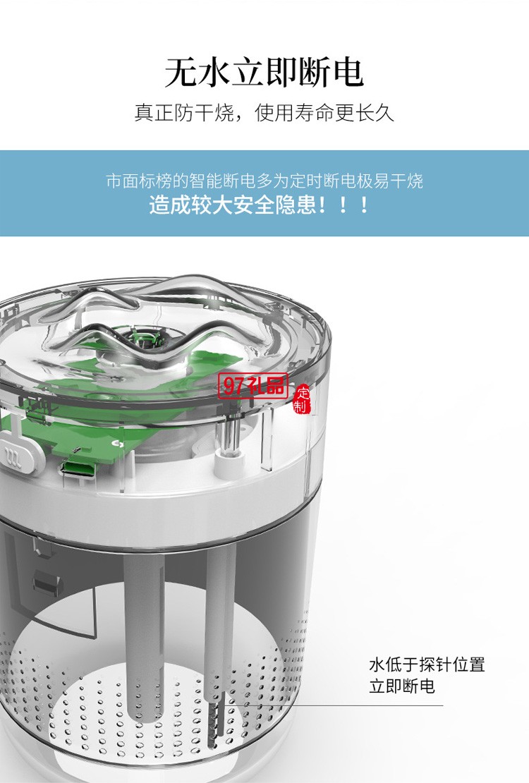 創(chuàng)意夜燈家用桌面辦公車(chē)載USB充電大容量迷你雪山加濕器