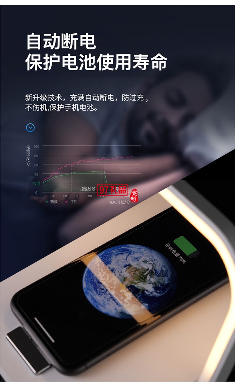 無線充電器手機支架多功能氛圍燈