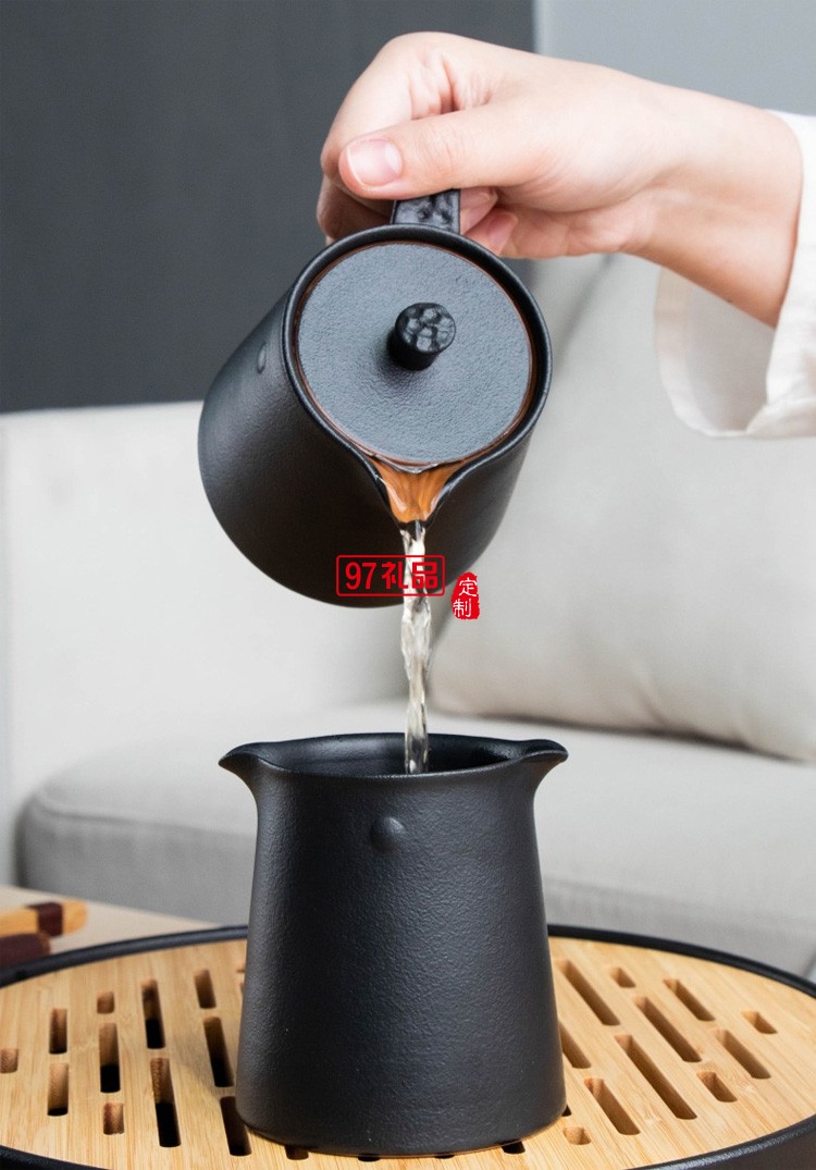 小型功夫茶具套裝日式簡約復(fù)古辦公室家用小套儲(chǔ)水小茶盤茶臺(tái)一體