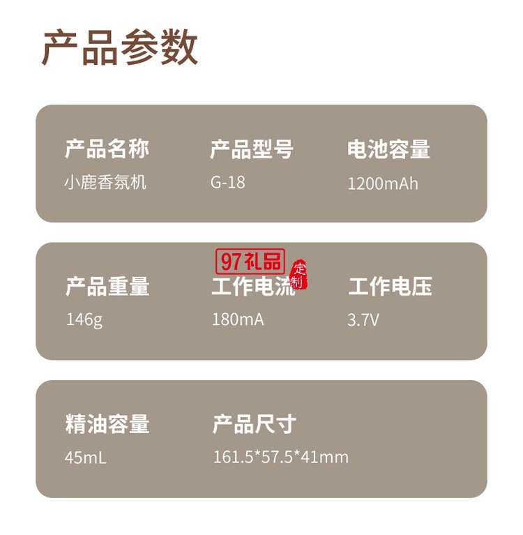 車載USB款便攜香薰空氣凈化器  小鹿香氛機(jī)迷你靜音