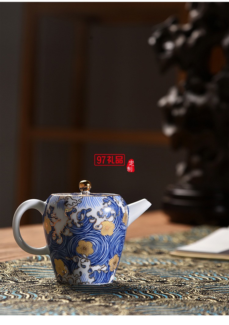 景德鎮(zhèn)琺瑯彩茶具套裝家用功夫茶現(xiàn)代簡(jiǎn)約中式茶道陶瓷茶壺套組