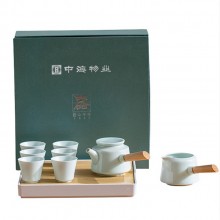 地產(chǎn)銀行禮品茶具套裝青瓷側(cè)把壺套裝保險(xiǎn)商務(wù)伴手禮品LOGO