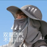 防曬漁夫帽夏男女防紫外線面罩騎行戶外釣魚(yú)遮陽(yáng)帽定制公司廣告禮品