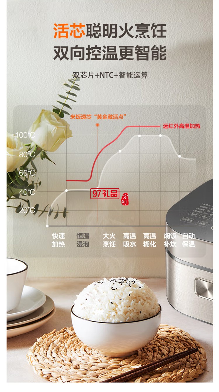 蘇泊爾4L電飯煲多功能智能電飯煲SF40HC81定制公司廣告禮品